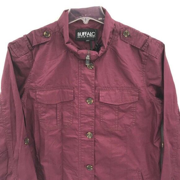 Buffalo David Bitton Light Military Jacket Red M - Picture 2 of 6
